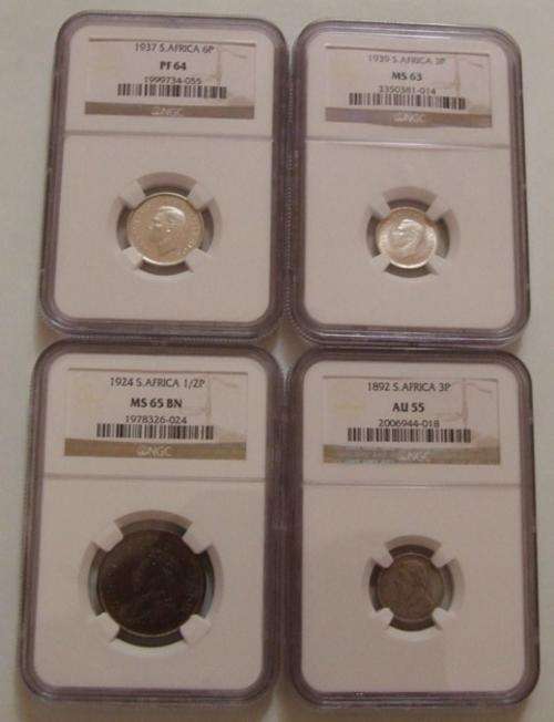 1892 3P NGC AU55 + NGC Union Graded Coins