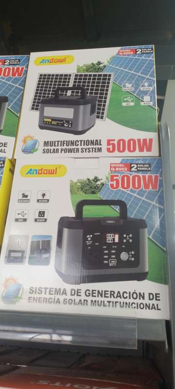 Andowl Q-8002 500W power station includes 2 solar panels