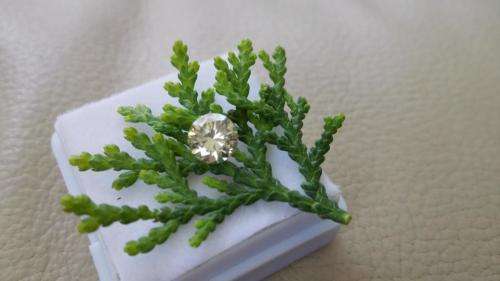 Beautiful 0.66 ct 5.75 mm Off White Yellow color VVS1 Round Cut Loose Moissanite
