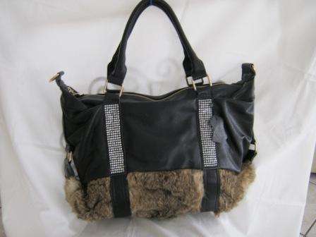 FIRST ON BOB BLING BOUTIQUE BAG BROWN FUR (VERY UNIQUE)