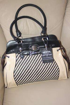GUESS HANDBAG BEIGE/BLACK
