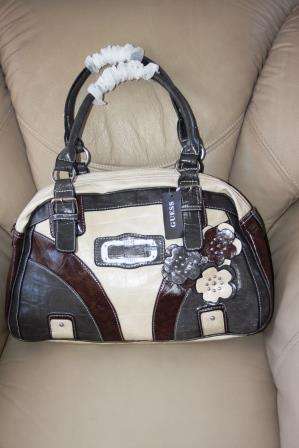 GUESS HANDBAG BEIGE/BROWN/GREY