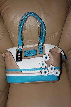 GUESS HANDBAG BLUE AND WHITE
