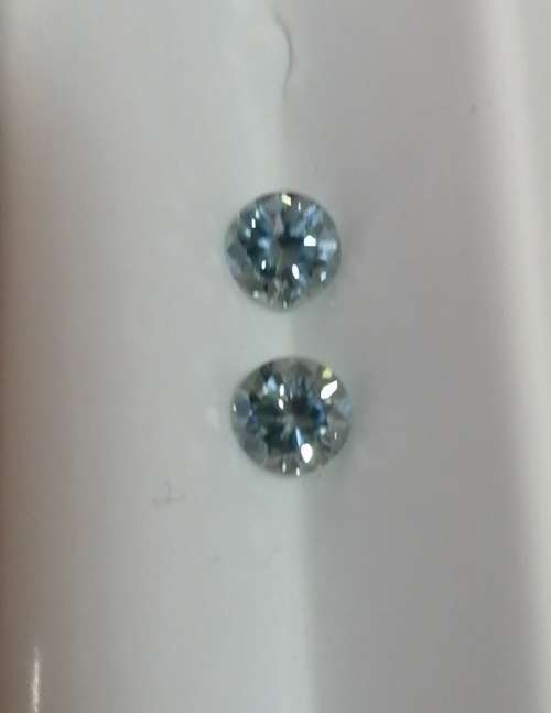 1.77tct Vvs1 Round H-I light Blue Loose Moissanite (Matched Pair)