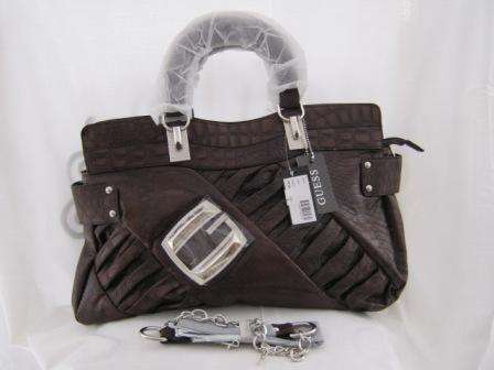 GUESS HANDBAG MOCH CROC BROWN (X-LARGE)