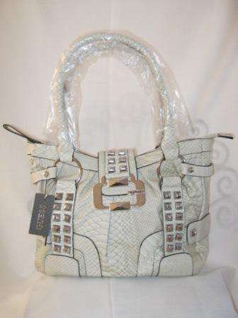 GUESS HANDBAG MOCH CROC BEIGE(LARGE)