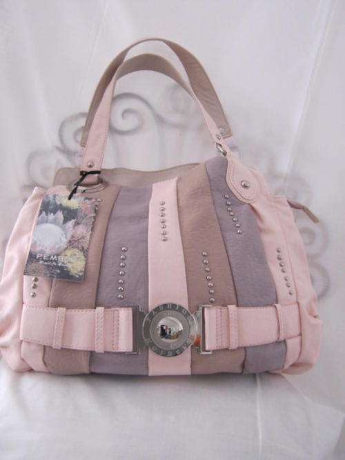 LIGHT PINK AND PURPLE PEMBER BAG