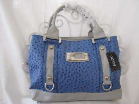 HANDBAG MOCH OSTRICH GREY/BLUE (LARGE)