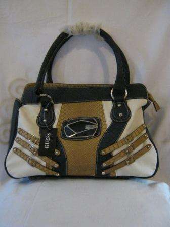 GUESS DARK BLUE BEIGE AND WHITE BAG