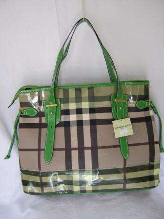 BURBERRY BAG GREEN AND BROWN