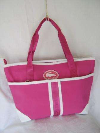 HAND BAG PINK AND WHITE 2 ZIP STOCK CLEARANCE SALE BELOW COST
