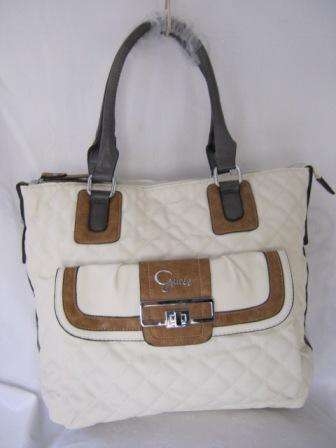 GUESS HANDBAG BAG CREAM AND BROWN