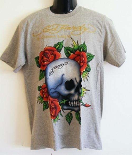 Grey Ed Hardy T-shirt : size:LARGE