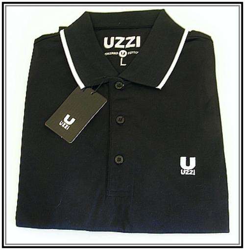 Black Uzzi Golf Shirt - XL slimfit