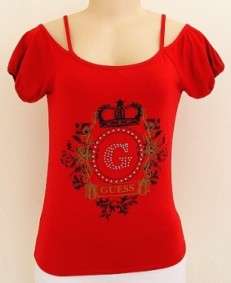FREE SHIPPING - RED GUESS T-SHIRT - free size