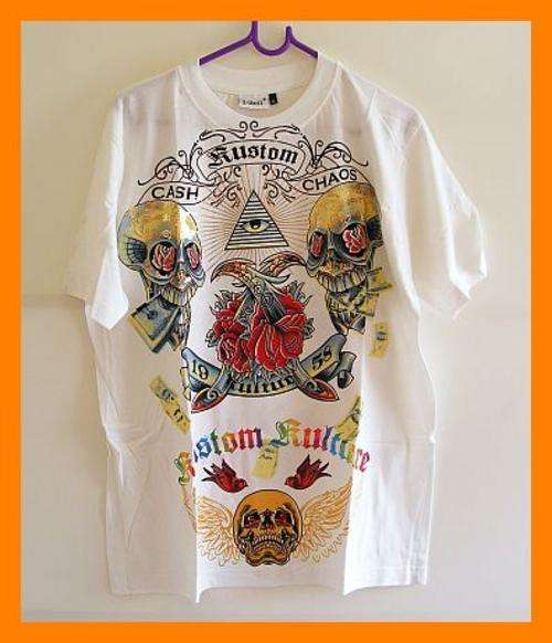 WHITE CUSTOM CULTURE T-SHIRT : size: X-LARGE