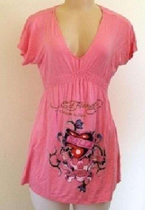 PINK ED HARDY T-SHIRT - free size
