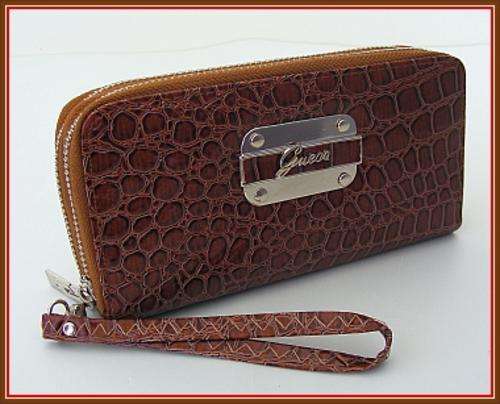 Brown Double Zip Guess Purse