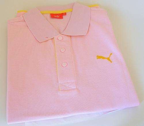 PINK PUMA GOLF SHIRT - SIZE: LARGE - slim fit