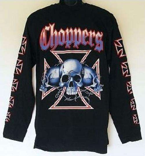 BLACK LONG SLEEVE CHOPPERS T-SHIRT - LARGE