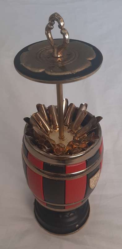 CIRCA 1960 FRENCH MUSICAL CIGARETTE DISPENSER BARREL
