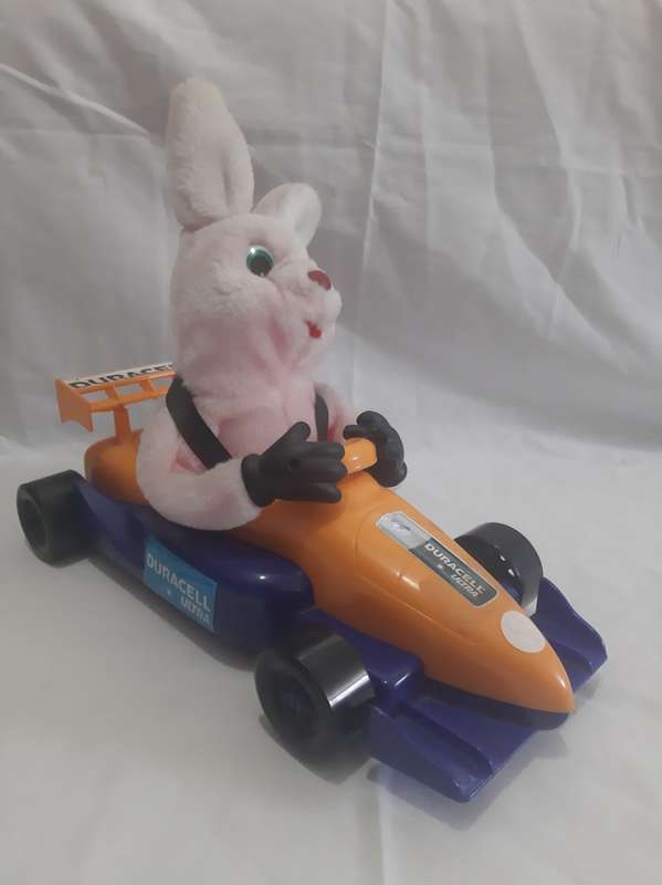 LARGE VINTAGE DURACELL RACING BUNNY TOY