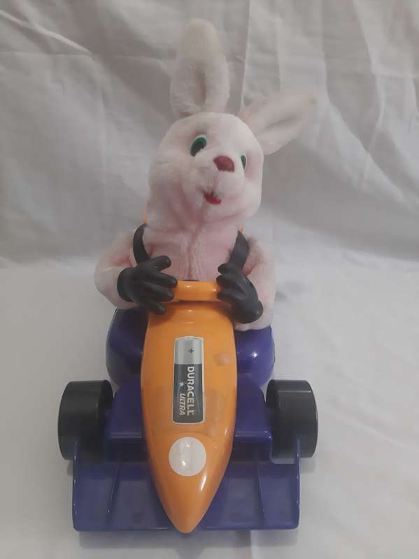 LARGE VINTAGE DURACELL RACING BUNNY TOY