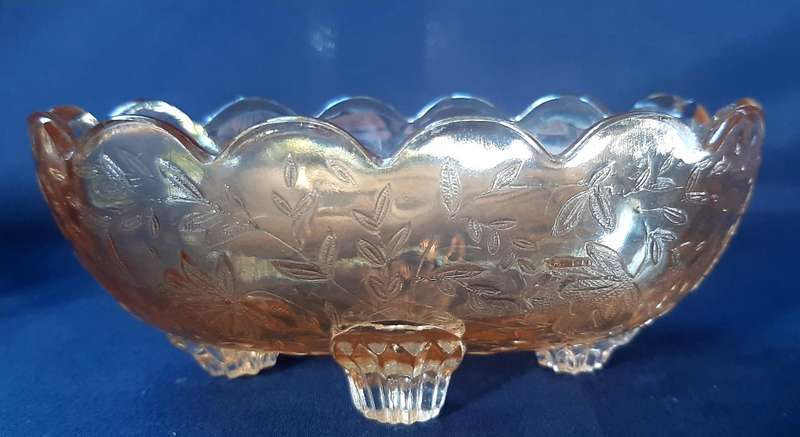 VINTAGE CARNIVAL BUTTER AND JAM DISH