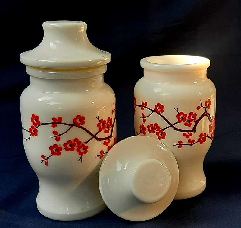 VINTAGE BELGIUM ALABASTER URNS WITH LIDS