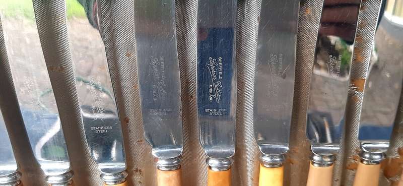 SUPERIOR CUTLERY FROM SHEFFIELD ENGLAND BONE HANDLE CANTEEN