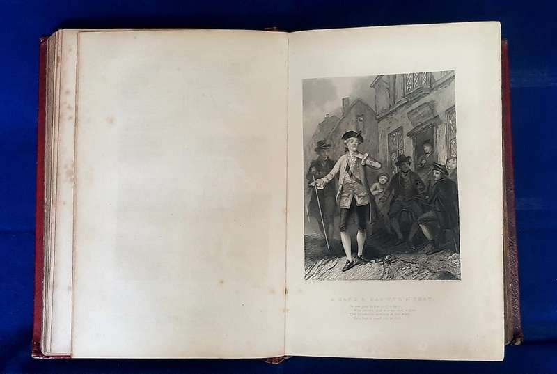 157-YEAR-OLD ANTIQUE BOOK OF COMPLETE WORKS ROBERT BURNS WITH STEEL ENGRAVED PORTRAITS