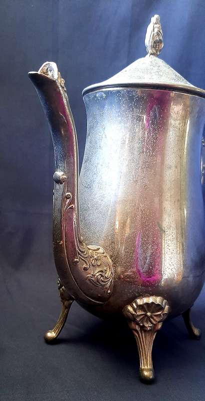 ORNATE SILVER-PLATED TEA SET