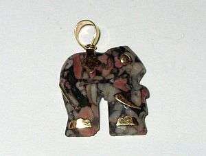 A Vintage West German designer stone pendant with 14ct gold loop and decoration - makers mark