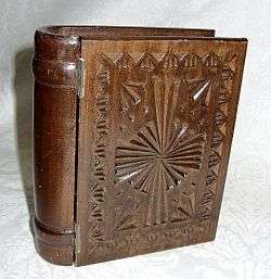 A SECRET BOX - WOODEN AND SHAPED AS A BOOK