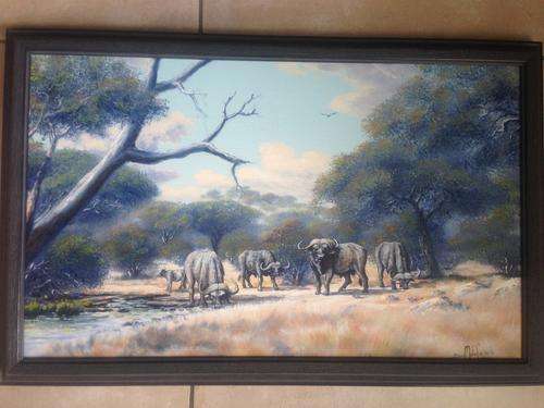 Buffalo Painting by Boy Molefi
