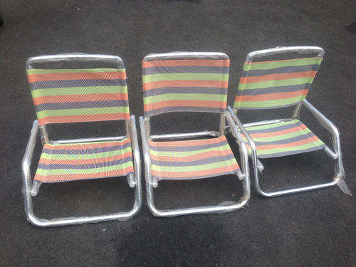 3 x fold up beach chairs