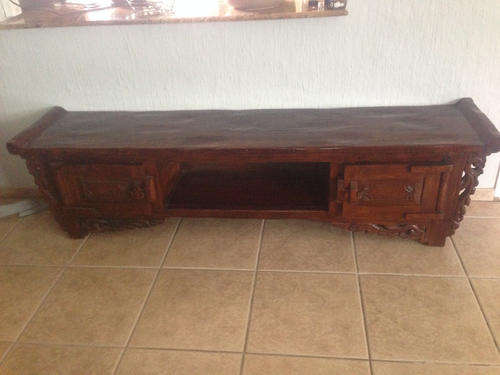 Indonesian Style Wood Derakera Display Cabinet