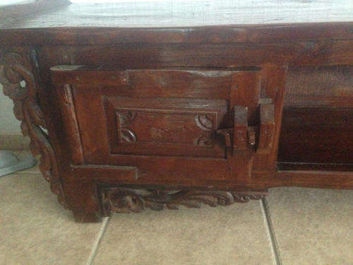 Indonesian Style Wood Derakera Display Cabinet