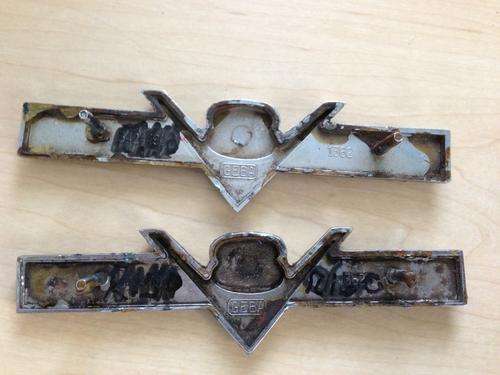 Vintage V8 5 Litre Car Badges