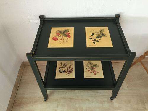 Hand painted vintage tea trolly