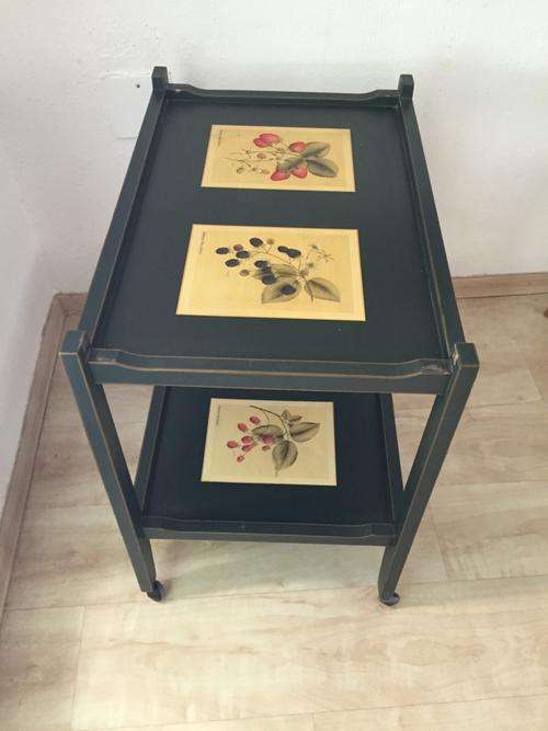 Hand painted vintage tea trolly