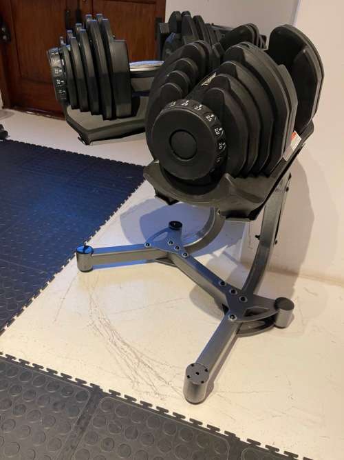 ADJUSTABLE DUMBELLS + STAND