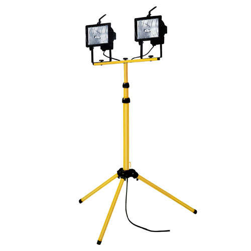 Twin Head Telescopic 500w Halogen Floodlight