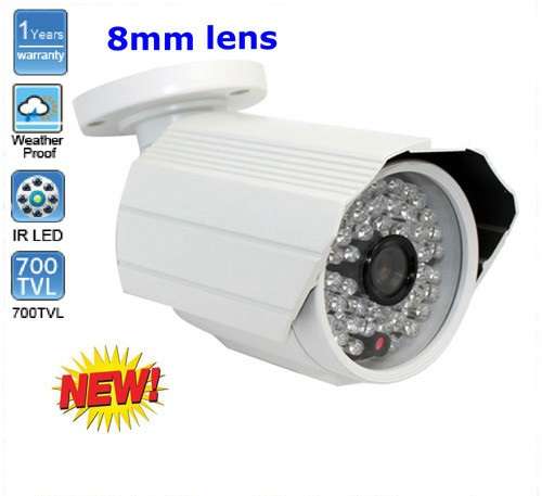 High Quality CCTV Camera with 1/3 Sony Image sensor, 700TV Lines HUGE 8mm LENS