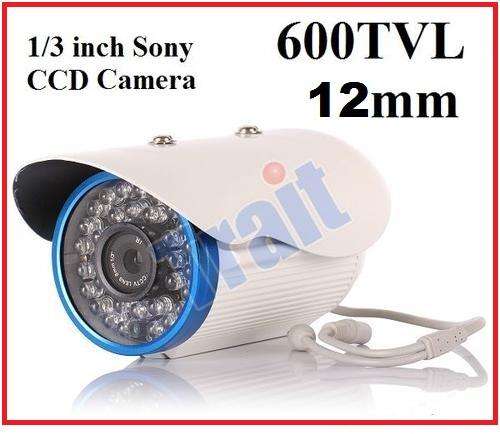 NEW  HUGE 12mm 600TVL IR LED Waterproof CCD CCTV Security Camera with FREE Bracket