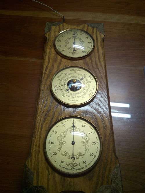 Antique Barometer / Thermometer / % rel. Up For Auction!! This Is A One Of A Kind Collectors Piece!!