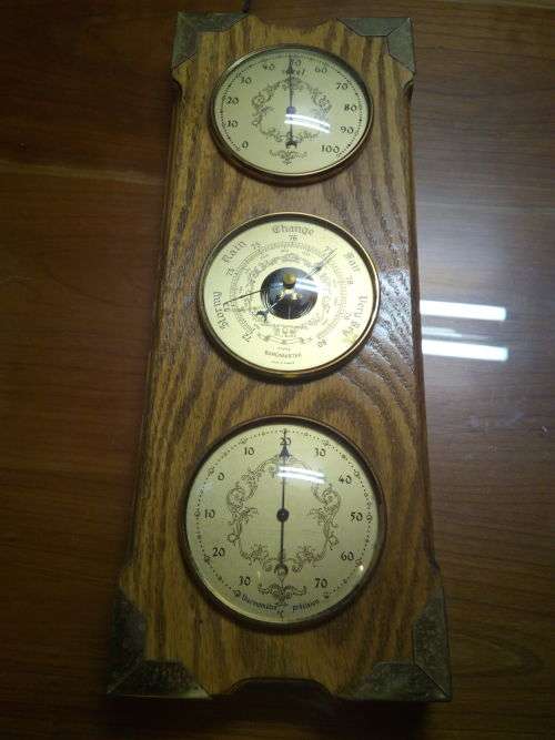 Antique Barometer / Thermometer / % rel. Up For Auction!! This Is A One Of A Kind Collectors Piece!!