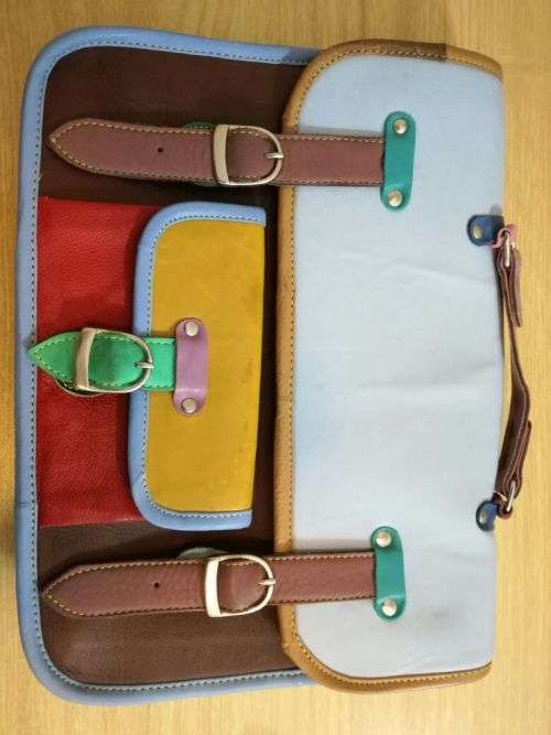Brand New Colourful Funky Coloured Leather Bag For Sale!!  Perfect For School / Scholars!! Trendy!!
