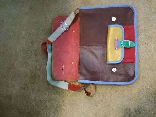 Brand New Colourful Funky Coloured Leather Bag For Sale!!  Perfect For School / Scholars!! Trendy!!