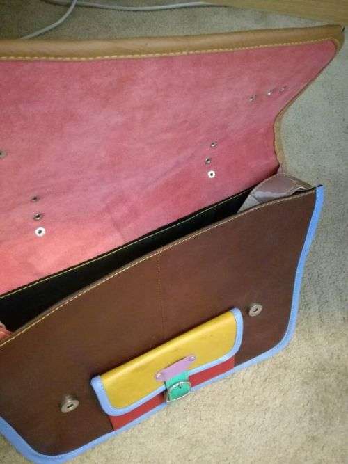 Brand New Colourful Funky Coloured Leather Bag For Sale!!  Perfect For School / Scholars!! Trendy!!